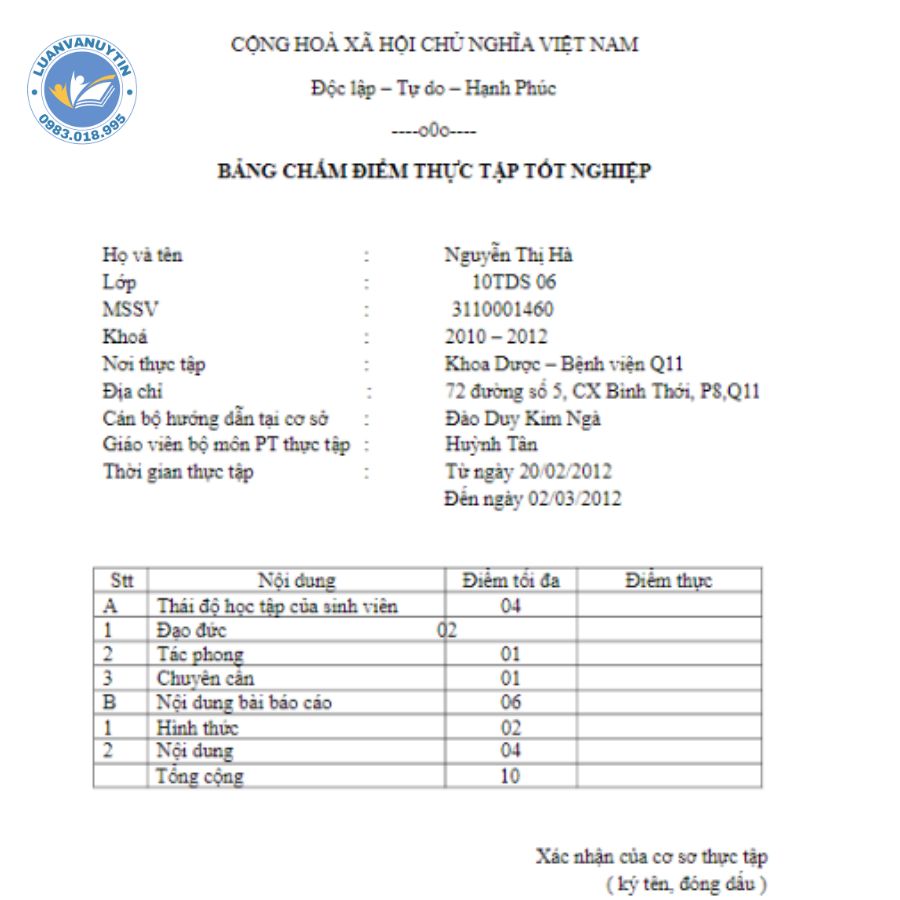 Tải miễn phí 6 mẫu báo cáo thực tập khoa dược bệnh viện & 50 mẫu đề tài hay nhất 2024 7 Mẫu báo cáo thực tập khoa dược bệnh viện Quận 11