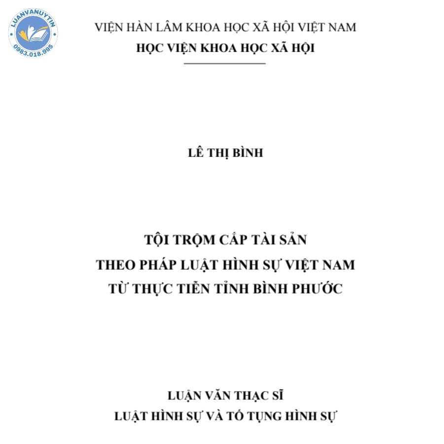5 mẫu + 100 đề tài luận văn luật hình sự đạt trọn điểm 10 2 Mẫu luận văn luật hình sự số 2