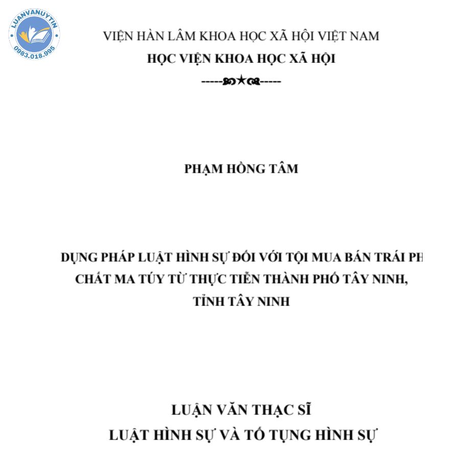 5 mẫu + 100 đề tài luận văn luật hình sự đạt trọn điểm 10 3 Mẫu luận văn luật hình sự số 3