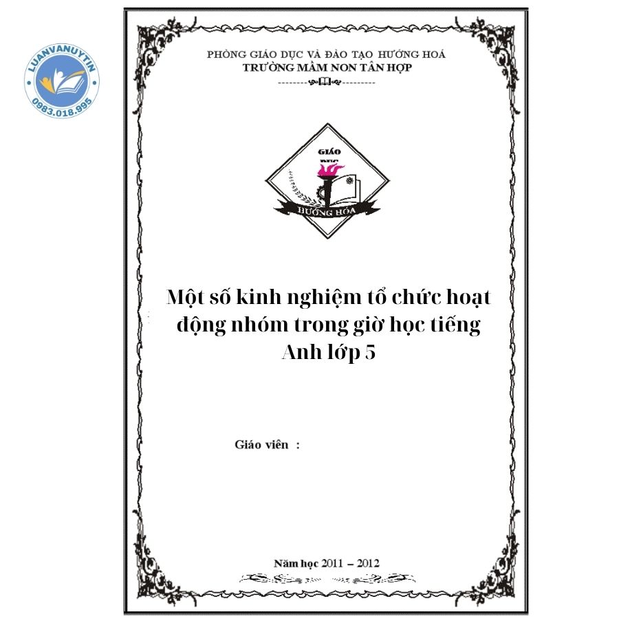 Tải miễn phí 9 mẫu sáng kiến kinh nghiệm tiếng Anh tiểu học theo từng lớp sáng tạo nhất 2024 11 Sáng kiến kinh nghiệm tiếng Anh tiểu học lớp 5 - mẫu số 1