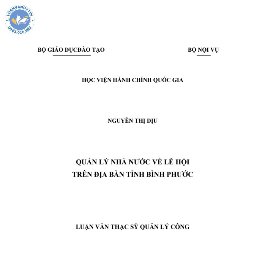 TOP 100 đề tài luận văn quản lý nhà nước về văn hóa + mẫu tham khảo 3 Mẫu luận văn quản lý nhà nước về văn hóa số 3