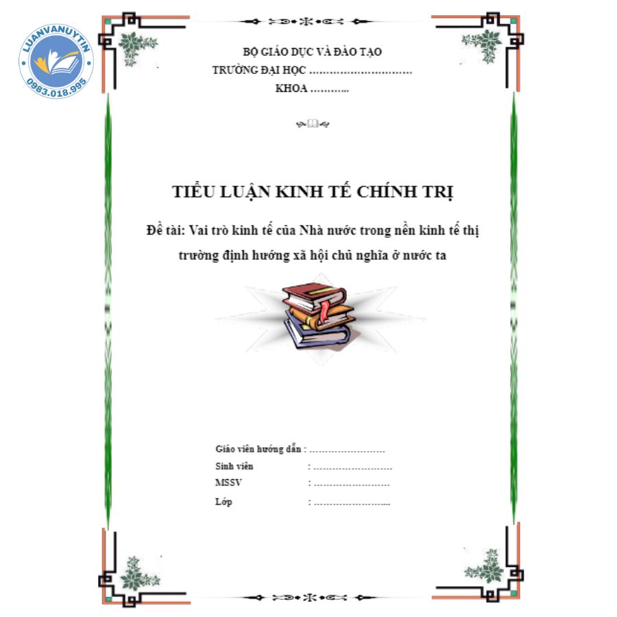 Tải miễn phí 10 mẫu & 60+++ đề tài tiểu luận môn quản lý nhà nước về kinh tế chọn lọc hay nhất 2024 6 Mẫu tiểu luận môn quản lý nhà nước về kinh tế số 04