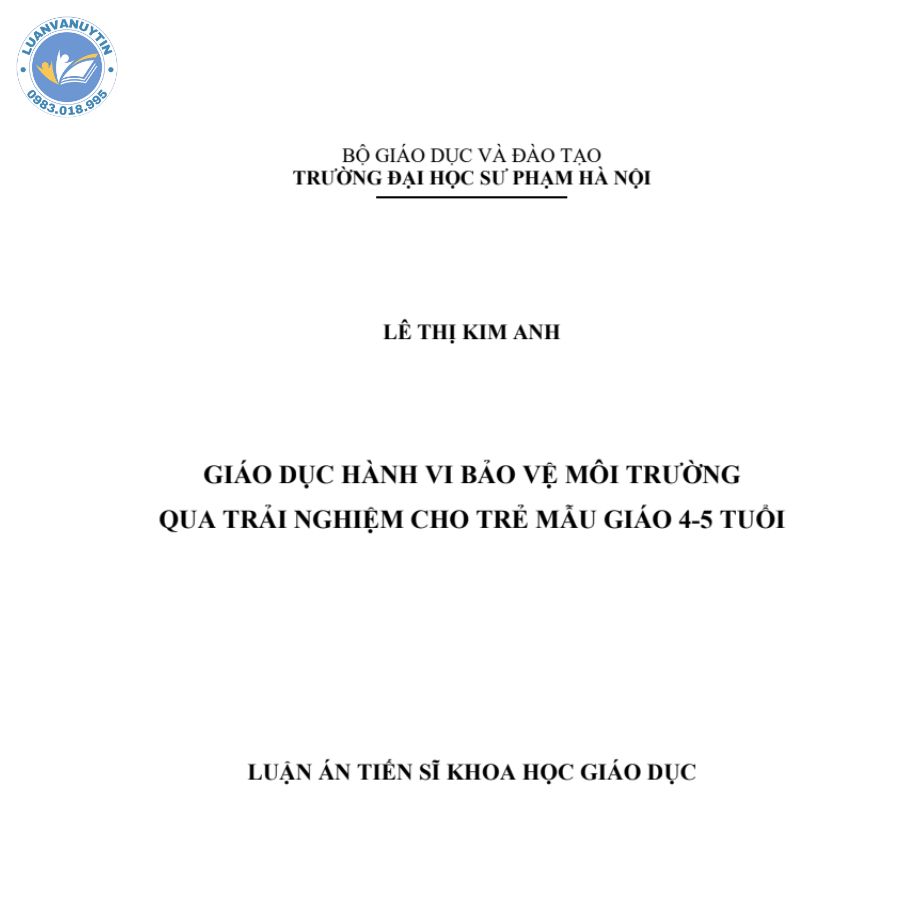 100+ đề tài bảo vệ môi trường hay nhất 2024 2 Mẫu luận văn bảo vệ môi trường số 2