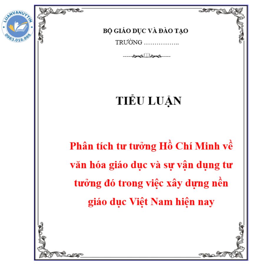 Tải miễn phí 5 mẫu tiểu luận tư tưởng Hồ Chí Minh về văn hóa xuất sắc nhất 2024 5 Mẫu tiểu luận tư tưởng Hồ Chí Minh về văn hóa số 4