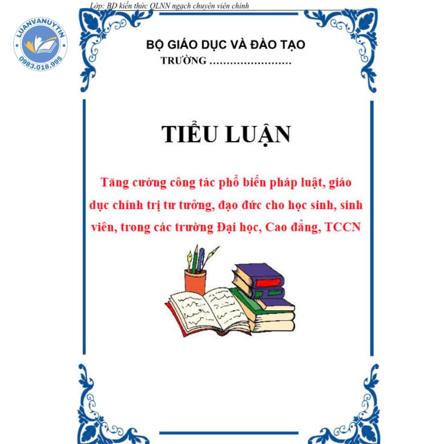 Tải miễn phí mẫu tiểu luận chuyên viên chính về giáo dục kèm gợi ý đề tài chi tiết 2025 2 Mẫu tiểu luận chuyên viên chính về giáo dục số 2