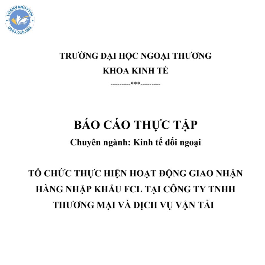 Báo cáo thực tập xuất nhập khẩu mẫu 1