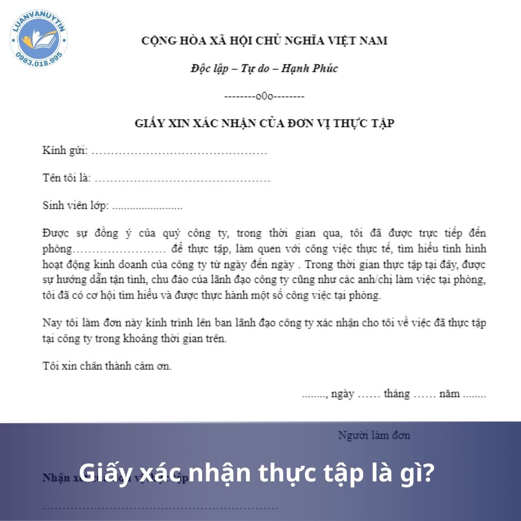 Giấy xác nhận thực tập là gì?