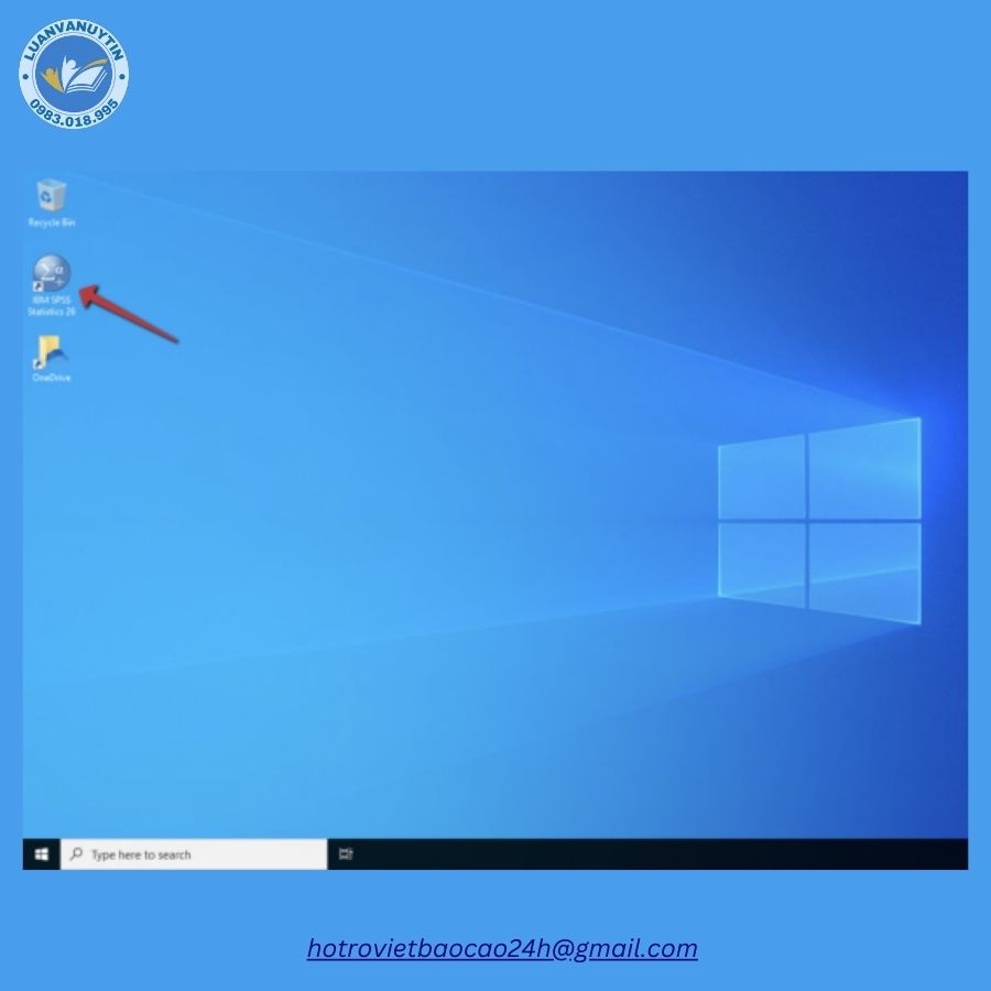 Mở SPSS bằng cách nháy đúp vào biểu tượng trên màn hình Desktop
