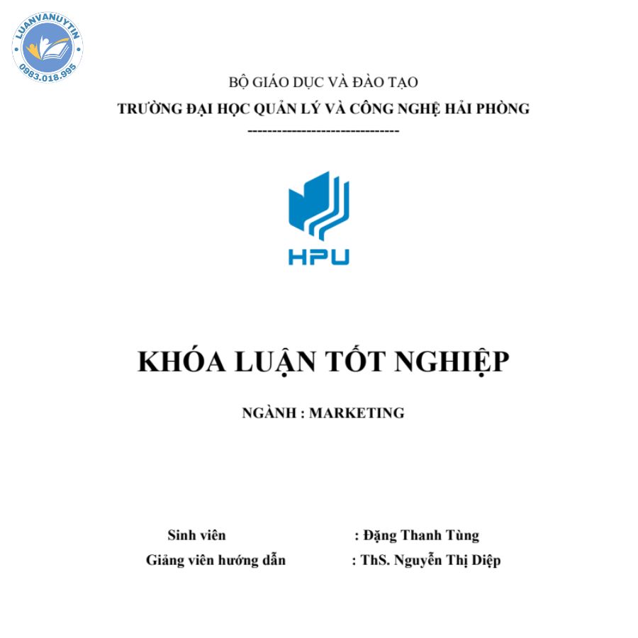 Mẫu khóa luận tốt nghiệp chuyên ngành marketing số 1