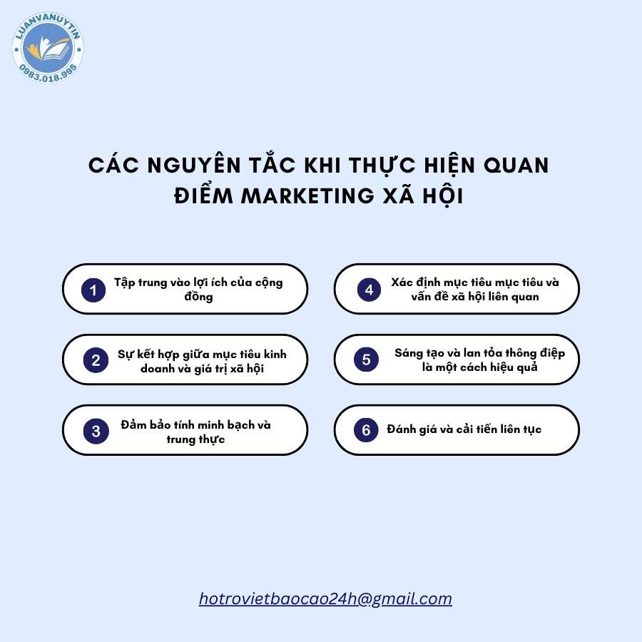 Các nguyên tắc khi thực hiện quan điểm marketing xã hội